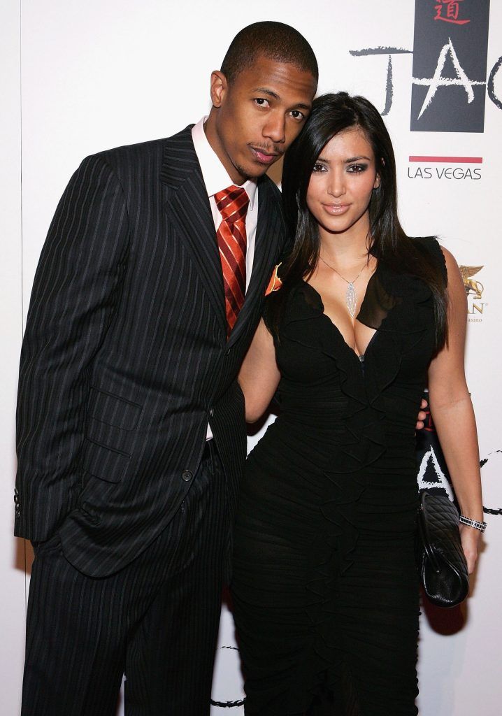 Nick Cannon and Kim Kardashian - Were together for a few months in 2006 but he ended it after she lied about her sex tape. (Photo by Ethan Miller/Getty Images)