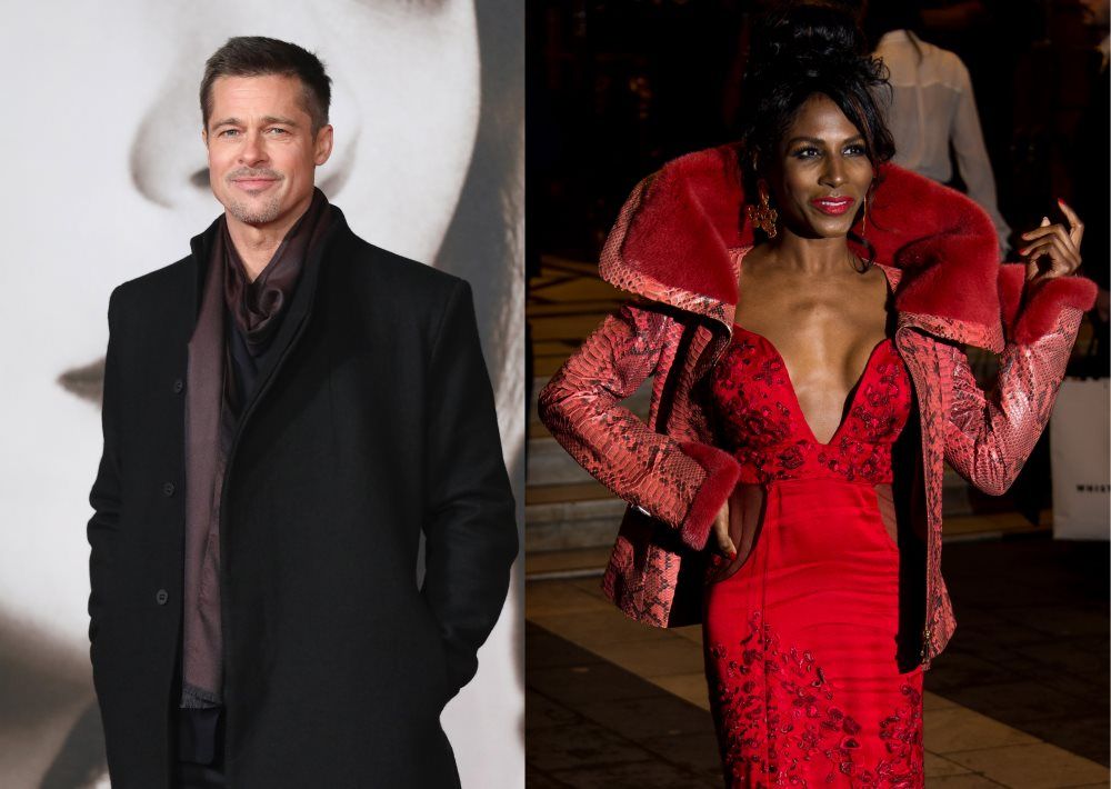 Brad Pitt and Sinitta - Dated for two years back in the late 80s after she split up with Simon Cowell. (Photos by Tim P. Whitby/Getty Images & Ian Gavan/Getty Images)