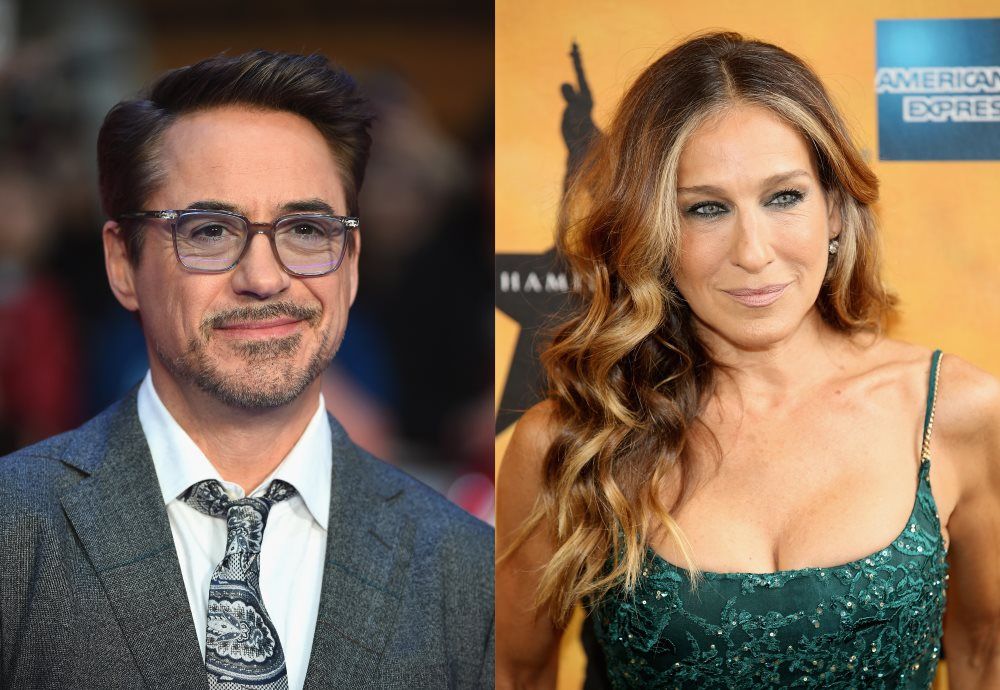 Robert Downey Jr and Sarah Jessica Parker - Were together from 1984 to 1991 but his drink and drug problems caused the split. (Photos by Ian Gavan/Getty Images & Neilson Barnard/Getty Images)