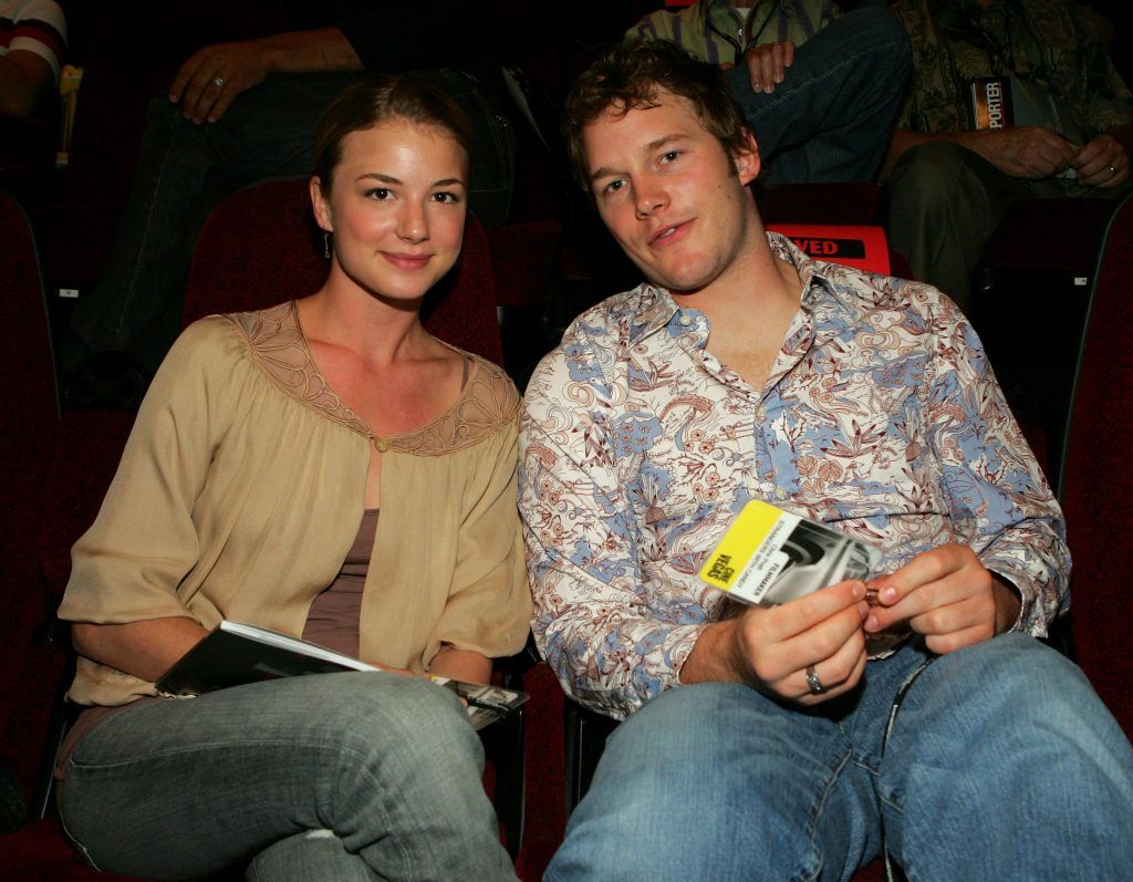 Emily VanCamp and Chris Pratt - Met while filming US TV series Everwood but split in 2007. (Photo by Ethan Miller/Getty Images for CineVegas)