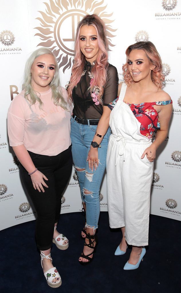 Becky Timlin, Kaylith Cashel and Maria Murphy pictured at the Bellamianta Tan summer launch party at Number 22 South Anne Street, Dublin. Picture: Brian McEvoy