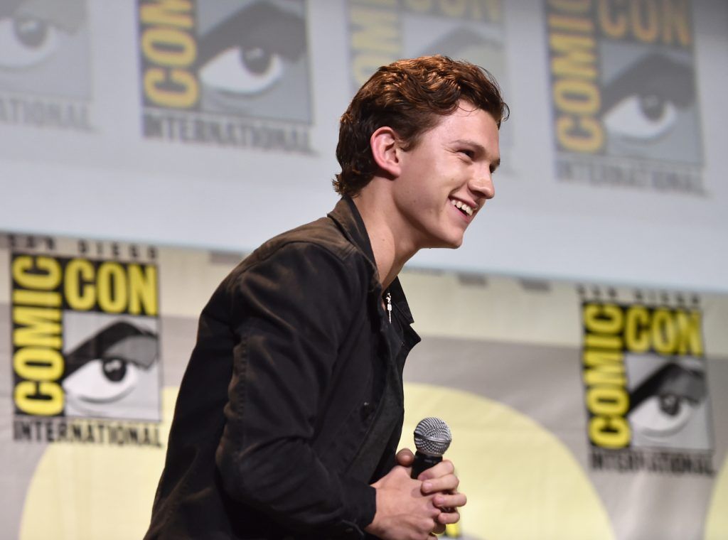 Tom Holland from Marvel Studios Spider-Man: Homecoming attends the San Diego Comic-Con International 2016 Marvel Panel in Hall H on July 23, 2016 in San Diego, California. ©Marvel Studios 2016. (Photo by Alberto E. Rodriguez/Getty Images for Disney)