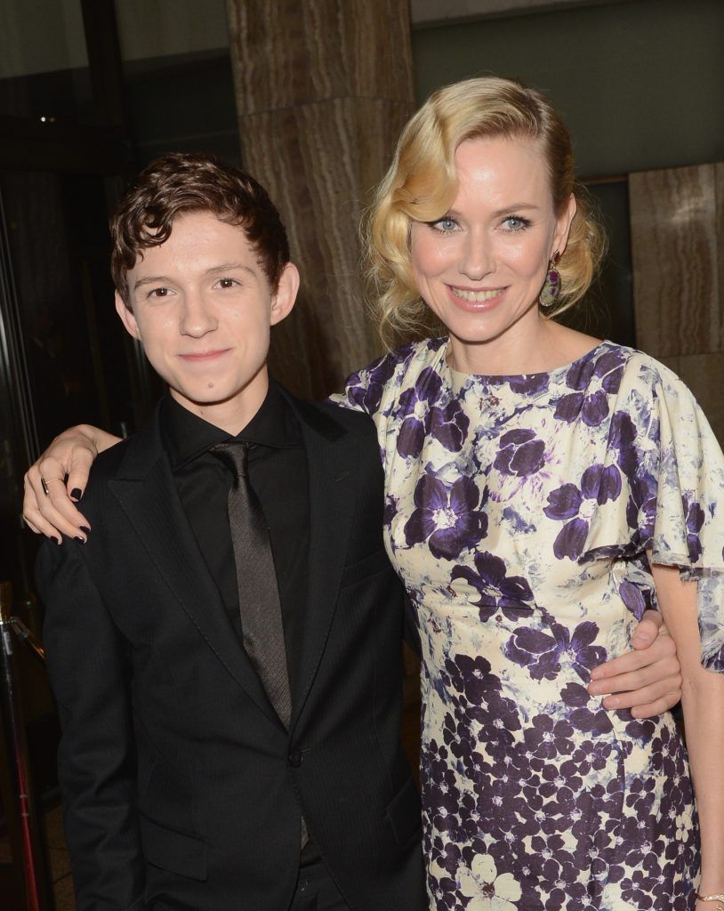 Tom Holland (L) and Naomi Watts attend the Los Angeles premiere of Summit Entertainment's "The Impossible" at ArcLight Cinemas Cinerama Dome on December 10, 2012 in Hollywood, California.  (Photo by Jason Merritt/Getty Images)