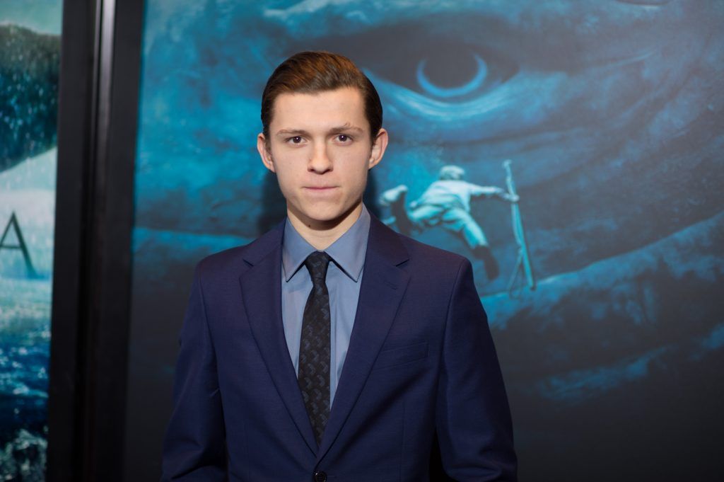 Tom Holland arrives at the "In The Heart Of The Sea" New York Premiere at Frederick P. Rose Hall, Jazz at Lincoln Center on December 7, 2015 in New York City.  (Photo by Dave Kotinsky/Getty Images)