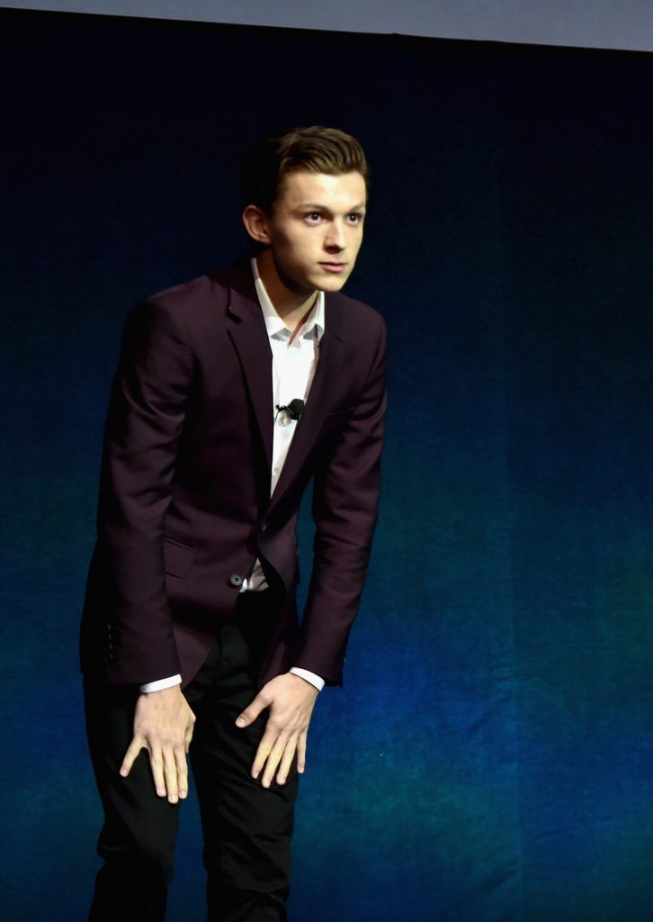 Tom Holland speaks onstage during CinemaCon 2016 An Evening with Sony Pictures Entertainment: Celebrating the Summer of 2016 and Beyond (Photo by Alberto E. Rodriguez/Getty Images for CinemaCon)