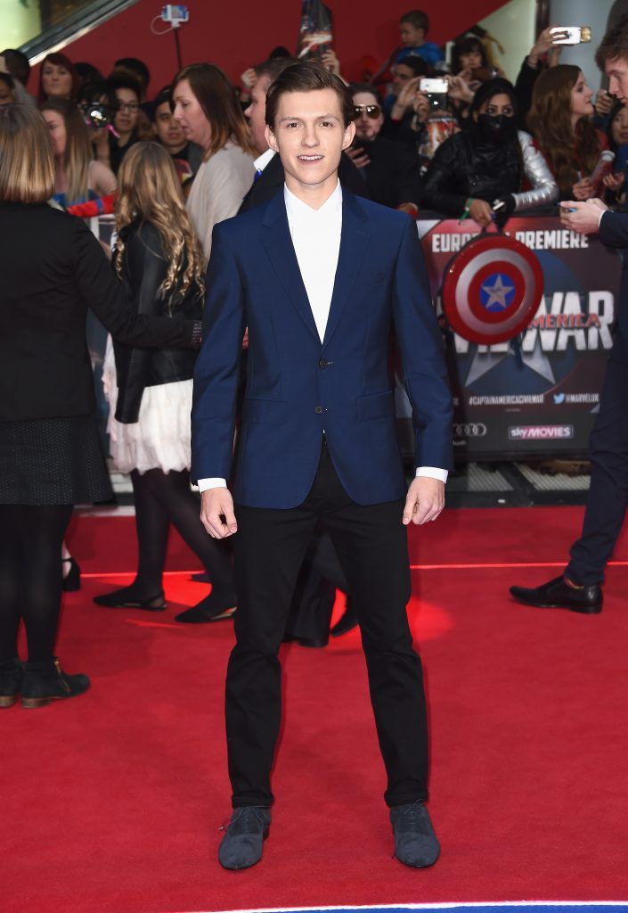 Tom Holland arrives for UK film premiere "Captain America: Civil War"  at Vue Westfield on April 26, 2016 in London, England  (Photo by Ian Gavan/Getty Images)