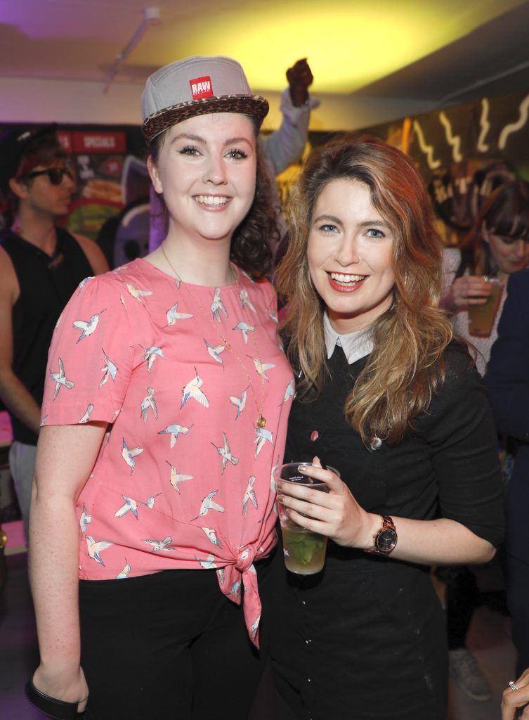 Claire Costelloe and Hannah Popham at the launch of START Bold END Bold at Dame Lane-photo Kieran Harnett