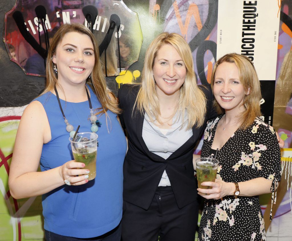 Stephanie Bell, Lucy Flynn and Emma Daly at the launch of START Bold END Bold at Dame Lane-photo Kieran Harnett