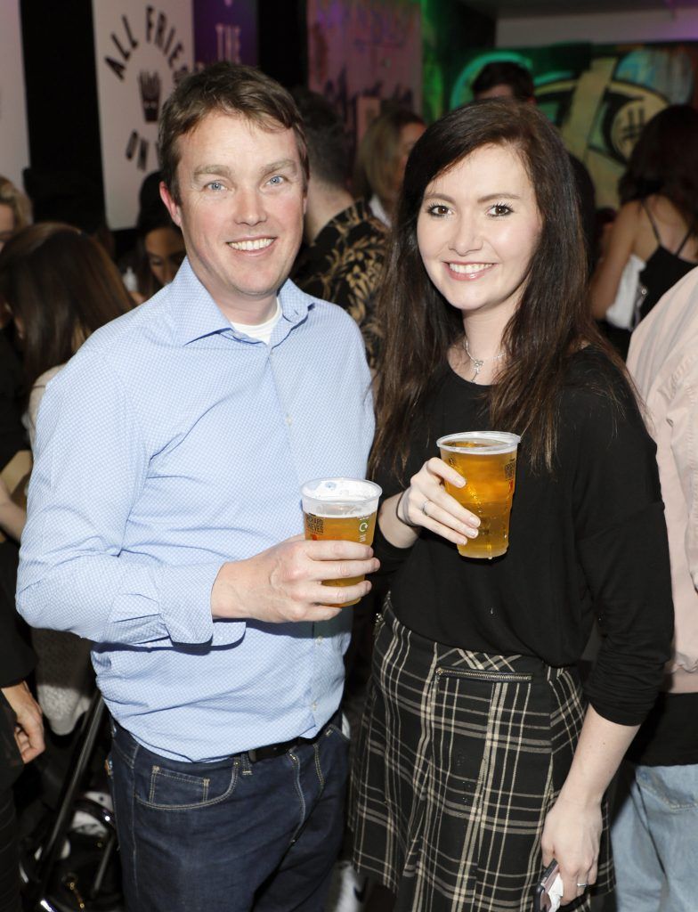 Tiernan O'Morain and Lauren West at the launch of START Bold END Bold at Dame Lane-photo Kieran Harnett