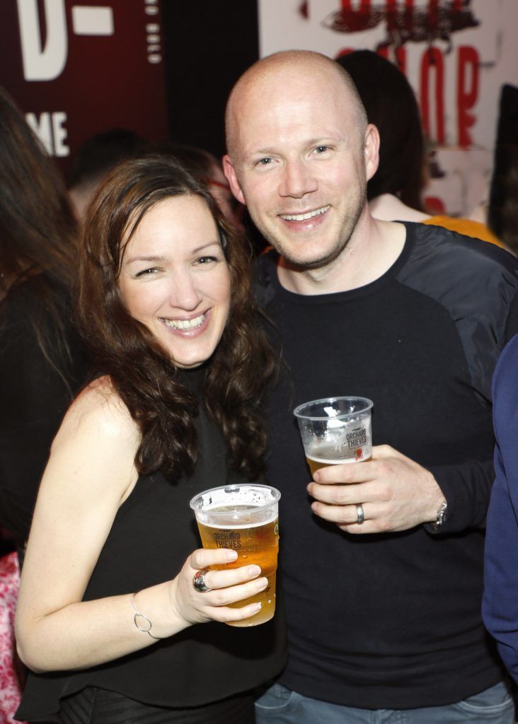 Sabrina O'Leary and Marc Smith at the launch of START Bold END Bold at Dame Lane-photo Kieran Harnett