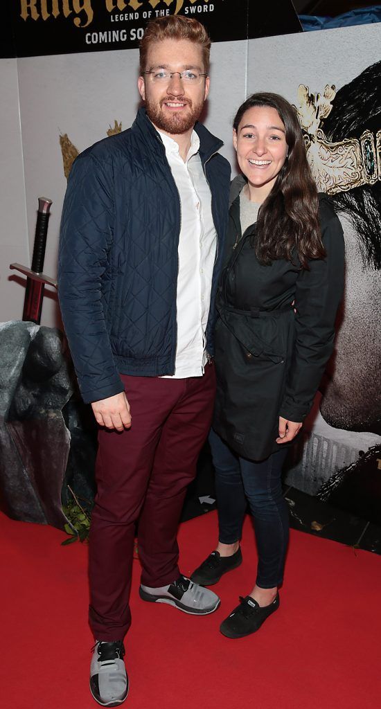 Ronan Costello and Katie Baldwin pictured at the Irish Premiere Screening of King Arthur: Legend of the Sword at the Savoy Cinema on O'Connell Street, Dublin. Picture: Brian McEvoy