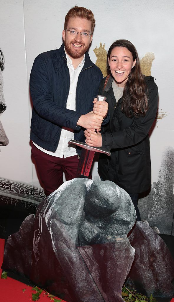 Ronan Costello and Katie Baldwin pictured at the Irish Premiere Screening of King Arthur: Legend of the Sword at the Savoy Cinema on O'Connell Street, Dublin. Picture: Brian McEvoy