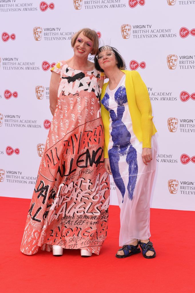 Grayson Perry (L) and Philippa Perry attends the Virgin TV BAFTA Television Awards at The Royal Festival Hall on May 14, 2017 in London, England.  (Photo by Jeff Spicer/Getty Images)