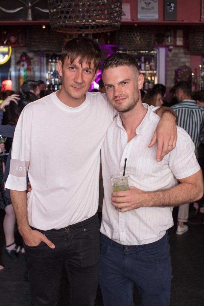Gorjan Lauseger & Kenny Whittle pictured at the Primark International Menswear Influencer event in Dublin to launch the Bemusement High Summer Collection at Yamamori Tengu. Photo: Anthony Woods