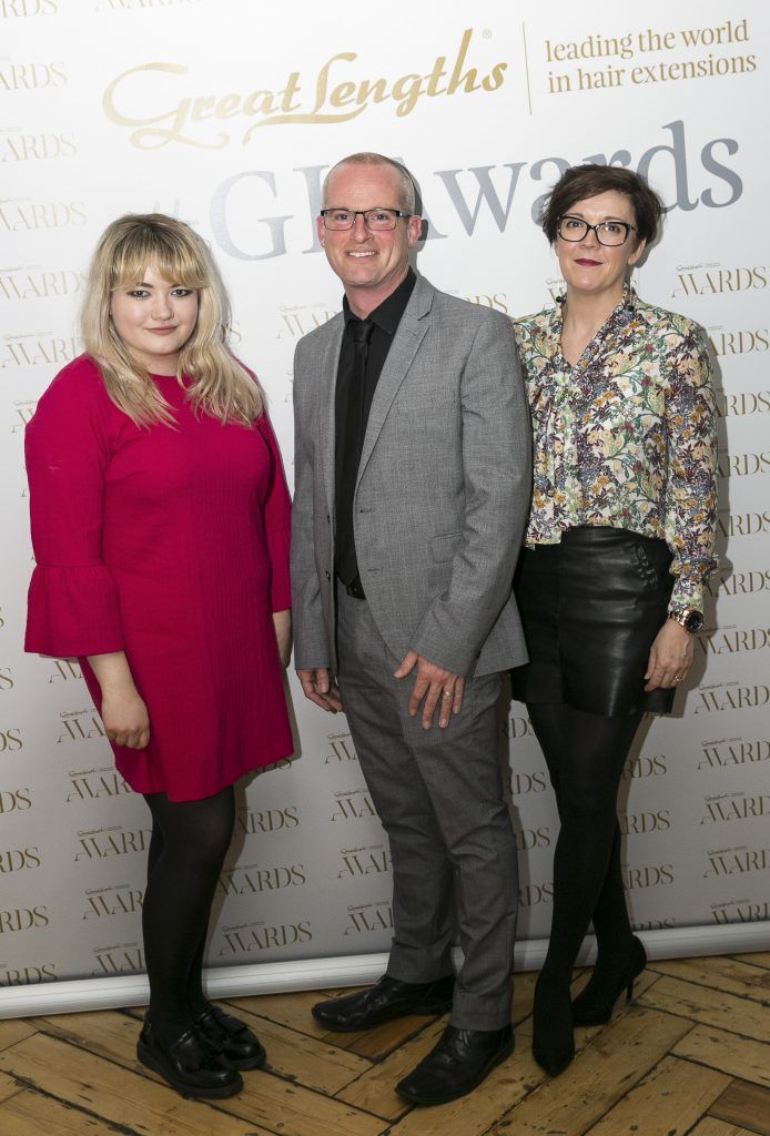 Anna Samson, Chris King, Tara Corristine at the Great Lengths Awards 2017, held in Fade Street Social, Dublin. May 2017. Photographer - Paul Sherwood
