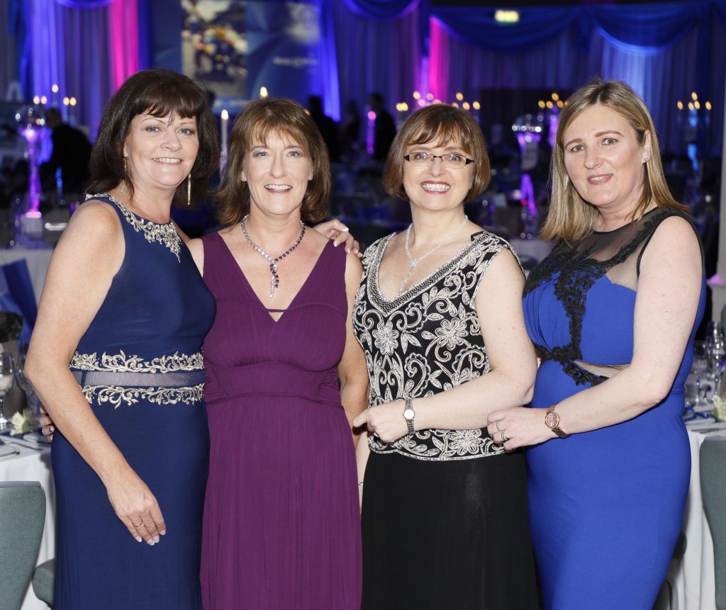 Louise Keogh, Gemma, Catriona and Mandy Hallahan at the Make A Wish Crystal Ball 2017 held in the Clayton hotel Ballsbridge-photo Kieran Harnett