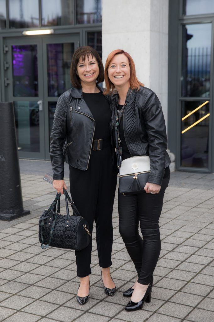 Liz McKenna and Niamh Tierney pictured at the 1878, the Private Members Club at 3Arena before the Take That show. Pic: Naoise Culhane