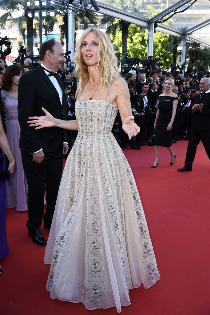 French actress Sandrine Kiberlain poses as she arrives on May 17, 2017 for the screening of the film 'Ismael's Ghosts' (Les Fantomes d'Ismael) during the opening ceremony of the 70th edition of the Cannes Film Festival in Cannes, southern France.      (Photo ANNE-CHRISTINE POUJOULAT/AFP/Getty Images)