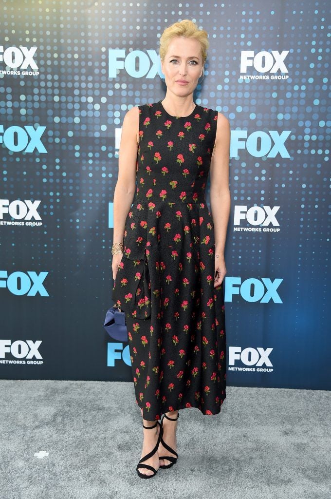 Gillian Anderson attends the 2017 FOX Upfront at Wollman Rink, Central Park on May 15, 2017 in New York City.  (Photo by Michael Loccisano/Getty Images)