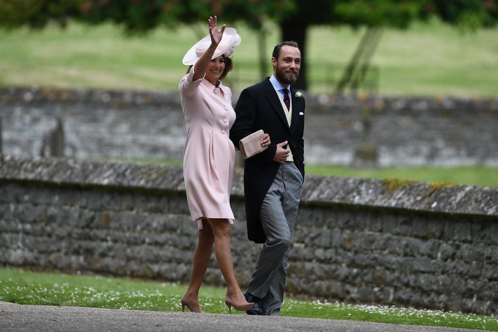 Carole Middleton, Pippa's mother and James Middleton, Pippa's brother attend the wedding of Pippa Middleton and James Matthews at St Mark's Church on May 20, 2017 in Englefield Green, England. (Photo by Justin Tallis - WPA Pool/Getty Images)
