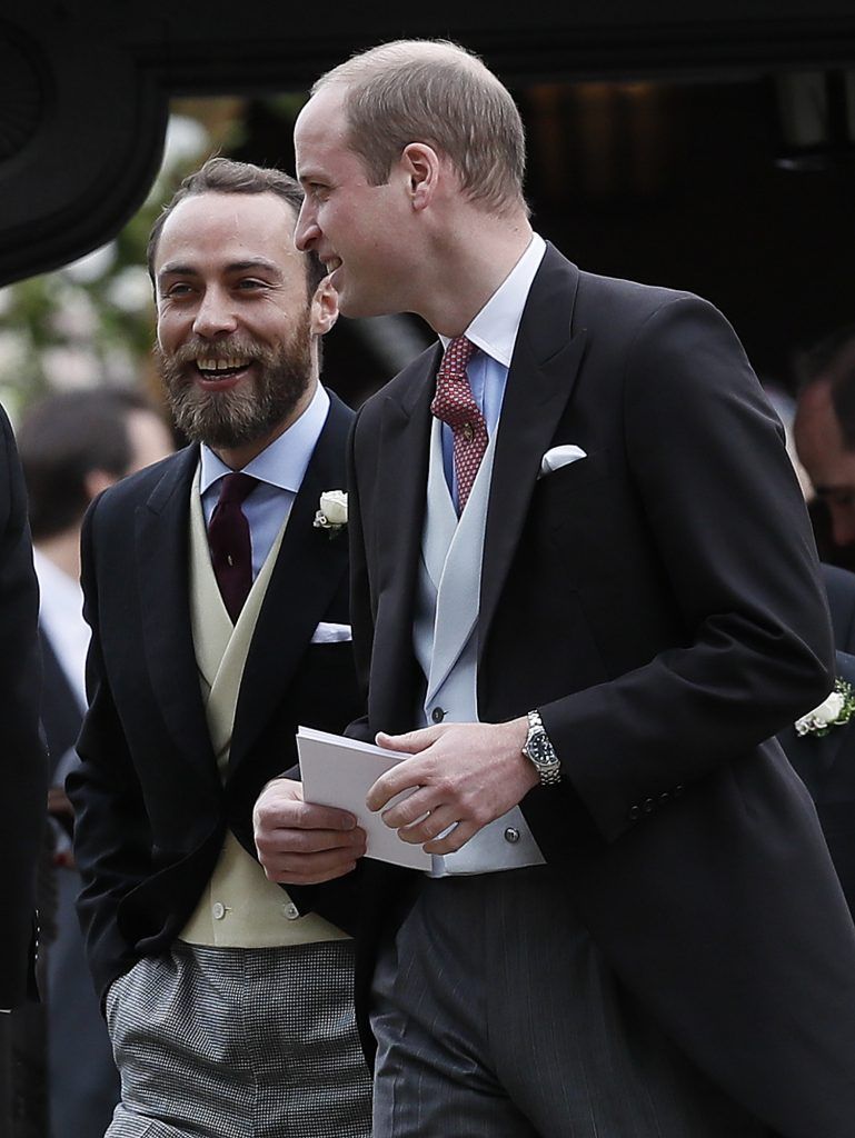 Britain's Prince William, right, talks to James Middleton after the wedding of Pippa Middleton and James Matthews at St Mark's Church on May 20, 2017 in in Englefield, England. (Photo by Kirsty Wigglesworth - WPA Pool/Getty Images)