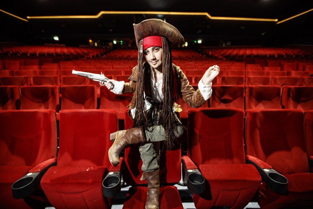 Jack Condron from Carlow dressed as Jack Sparrow pictured at a special preview screening of Disney's all new Pirates of the Caribbean: Salazar's Revenge at the Savoy Cinema, Dublin (20th May 2017). Picture Andres Poveda