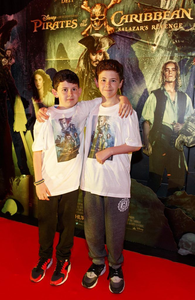 Michael (10) and Alex Manning (11) from Lucan pictured at a special preview screening of Disney's all new Pirates of the Caribbean: Salazar's Revenge at the Savoy Cinema, Dublin (20th May 2017). Picture Andres Poveda