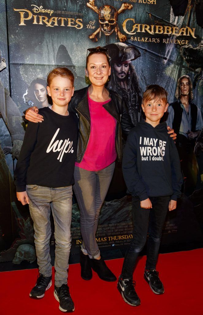 Ben Taylor, Cathy Belton and Rory Smal pictured at a special preview screening of Disney's all new Pirates of the Caribbean: Salazar's Revenge at the Savoy Cinema, Dublin (20th May 2017). Picture Andres Poveda