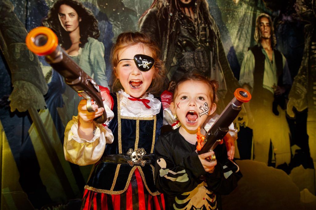 Kayleigh-Ann (6) and Amelia Glennon (4) from Blanchardstown pictured at a special preview screening of Disney's all new Pirates of the Caribbean: Salazar's Revenge at the Savoy Cinema, Dublin (20th May 2017). Picture Andres Poveda