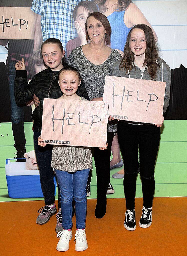 Jacqueine Andrews, Shauna Andrews, Halle Andrews and Emma Andrews at the special preview screening of Diary of A Whimpy Kid: The Long Haul at the Odeon Cinema in Point Village, Dublin. Picture: Patrick O'Leary