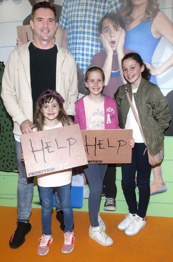 Brendan Corbett, Addison Corbett, Grace Fitzgerald and Georgia Corbett at the special preview screening of Diary of A Whimpy Kid: The Long Haul at the Odeon Cinema in Point Village, Dublin. Picture: Patrick O'Leary