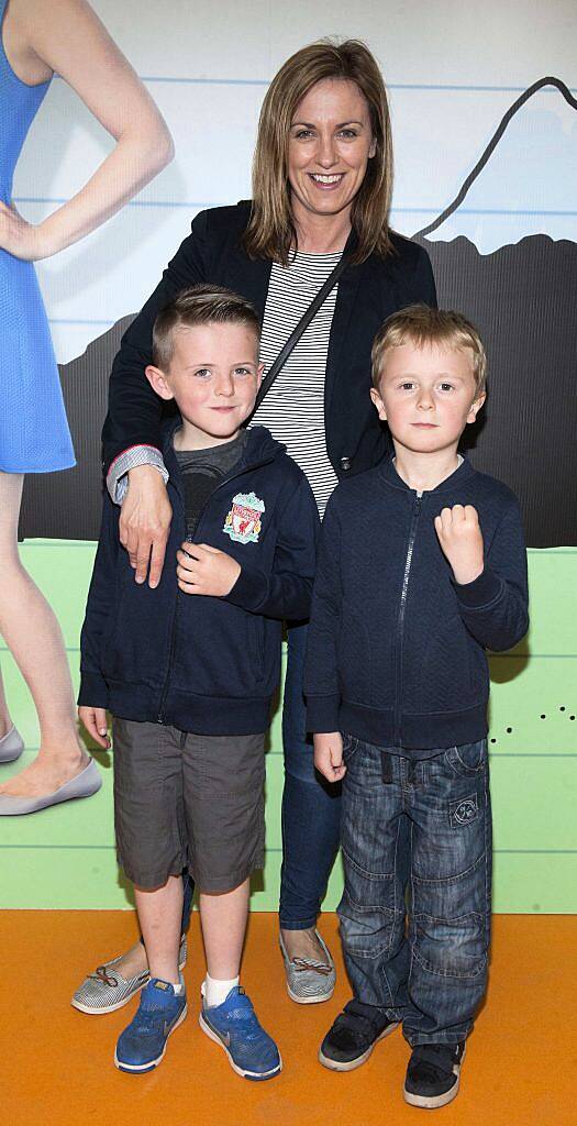 Michelle Eglington, Sam Eglington and Jack Nolan  at the special preview screening of Diary of A Whimpy Kid: The Long Haul at the Odeon Cinema in Point Village, Dublin. Picture: Patrick O'Leary