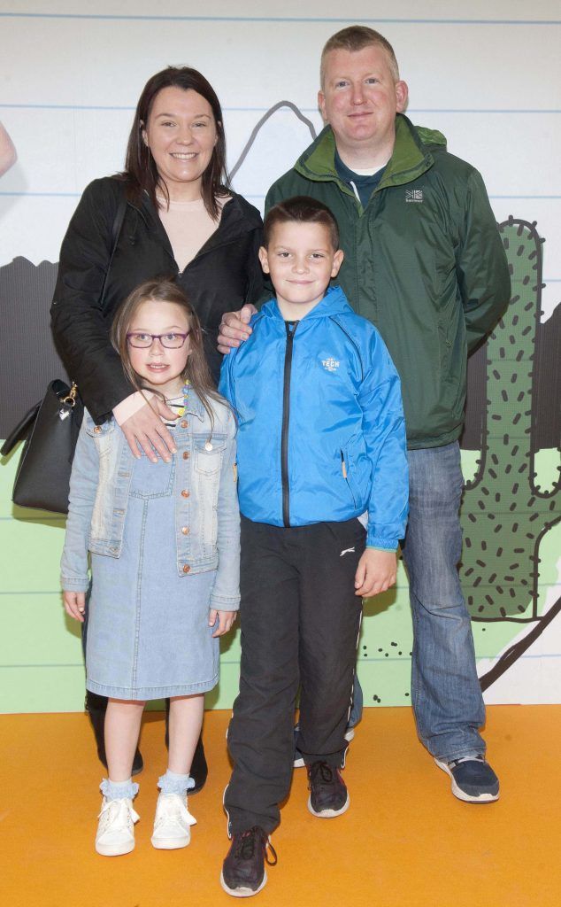 Francesca Flynn and Barry Flynn with Holly Kelly and Eoin Flynn at the special preview screening of Diary of A Whimpy Kid: The Long Haul at the Odeon Cinema in Point Village, Dublin. Picture: Patrick O'Leary