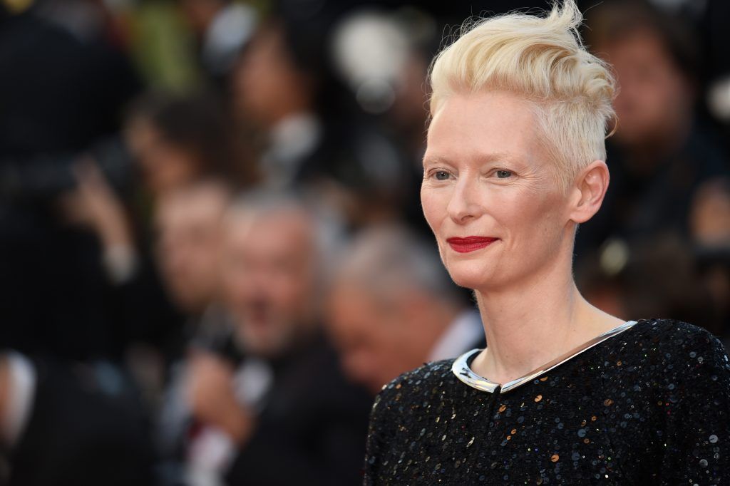 Tilda Swinton attends the 70th Anniversary of the 70th annual Cannes Film Festival at Palais des Festivals on May 23, 2017 in Cannes, France.  (Photo by Antony Jones/Getty Images)