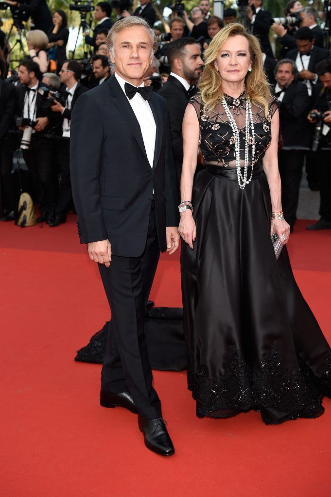Christoph Waltz and Caroline Scheufele attend the 70th Anniversary of the 70th annual Cannes Film Festival at Palais des Festivals on May 23, 2017 in Cannes, France.  (Photo by Antony Jones/Getty Images)