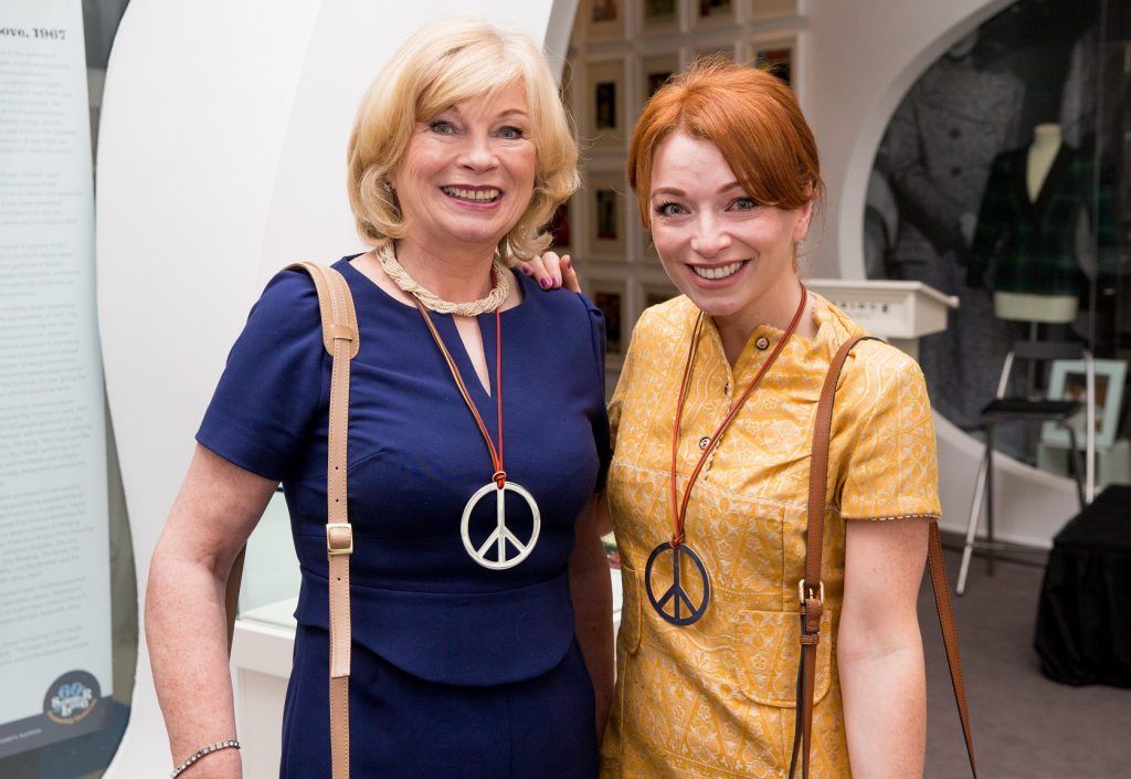 Anne and Irene O'Brien pictured at the launch of the 60's Summer of Love exhibition featuring legendary singer Donovan Leitch which opened at the Museum of Style Icons at Newbridge Silverware. Pic by Conor Healy