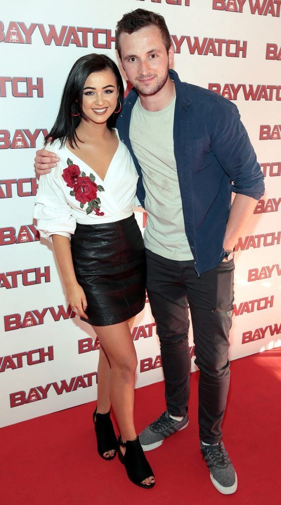 David Crowley and  Hannah McQuillan at the Irish premiere screening of Baywatch at the Savoy Cinema on O'Connell Street, Dublin. Photo by Brian McEvoy