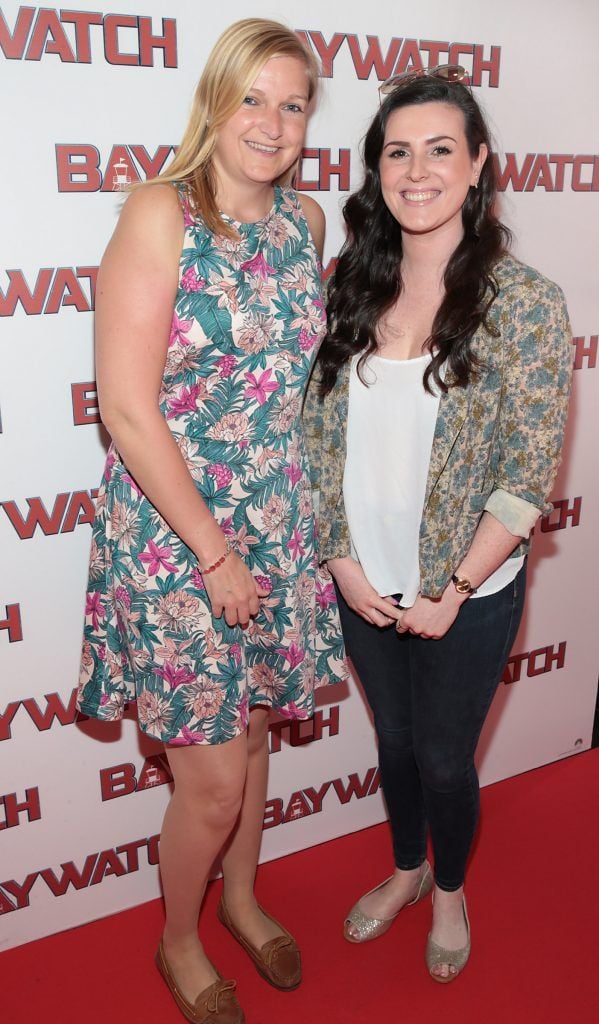 Tara Lee and Amy Sanfey at the Irish premiere screening of Baywatch at the Savoy Cinema on O'Connell Street, Dublin. Photo by Brian McEvoy