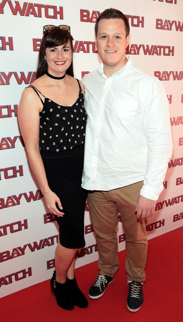 Sarah Hunt and Gerard Gilsenan at the Irish premiere screening of Baywatch at the Savoy Cinema on O'Connell Street, Dublin. Photo by Brian McEvoy
