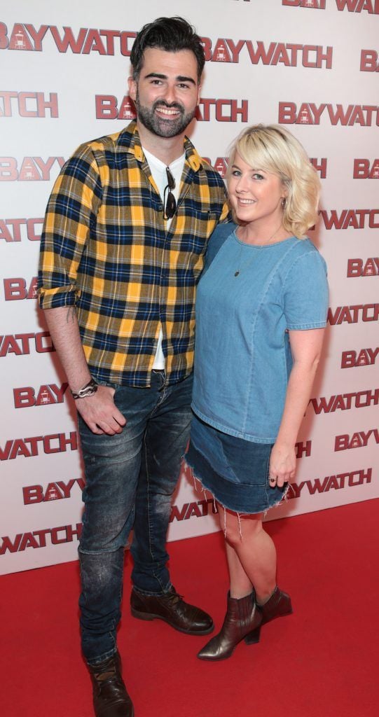 Eamon Curry and Rebecca Brady at the Irish premiere screening of Baywatch at the Savoy Cinema on O'Connell Street, Dublin. Photo by Brian McEvoy