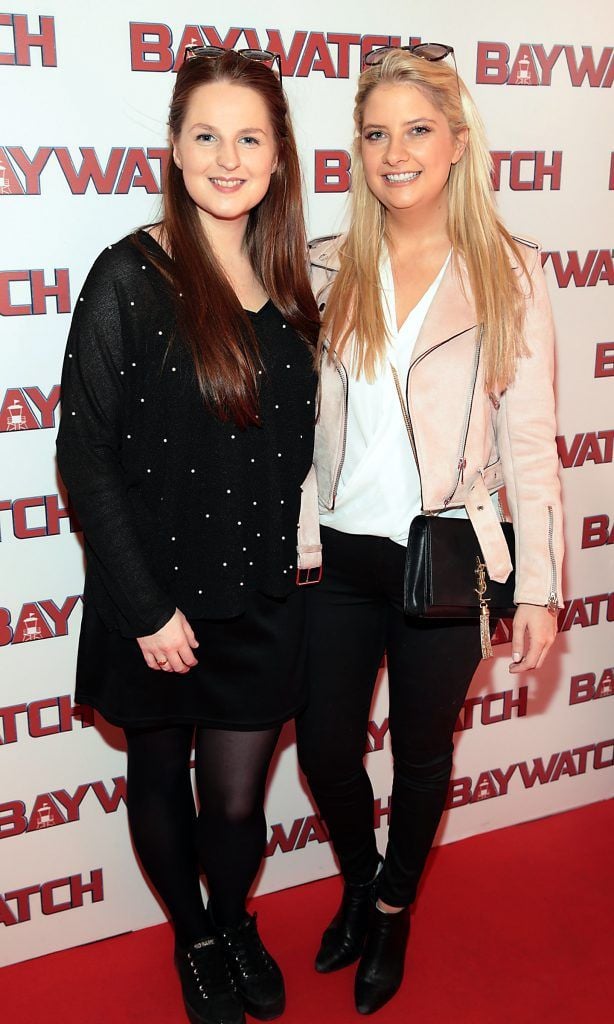 Amy Nix and Ciara Swan  at the Irish premiere screening of Baywatch at the Savoy Cinema on O'Connell Street, Dublin. Photo by Brian McEvoy