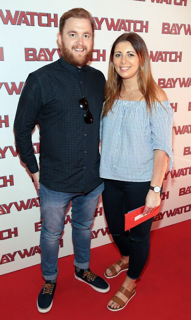 Gary Fleming and Erica Foley at the Irish premiere screening of Baywatch at the Savoy Cinema on O'Connell Street, Dublin. Photo by Brian McEvoy