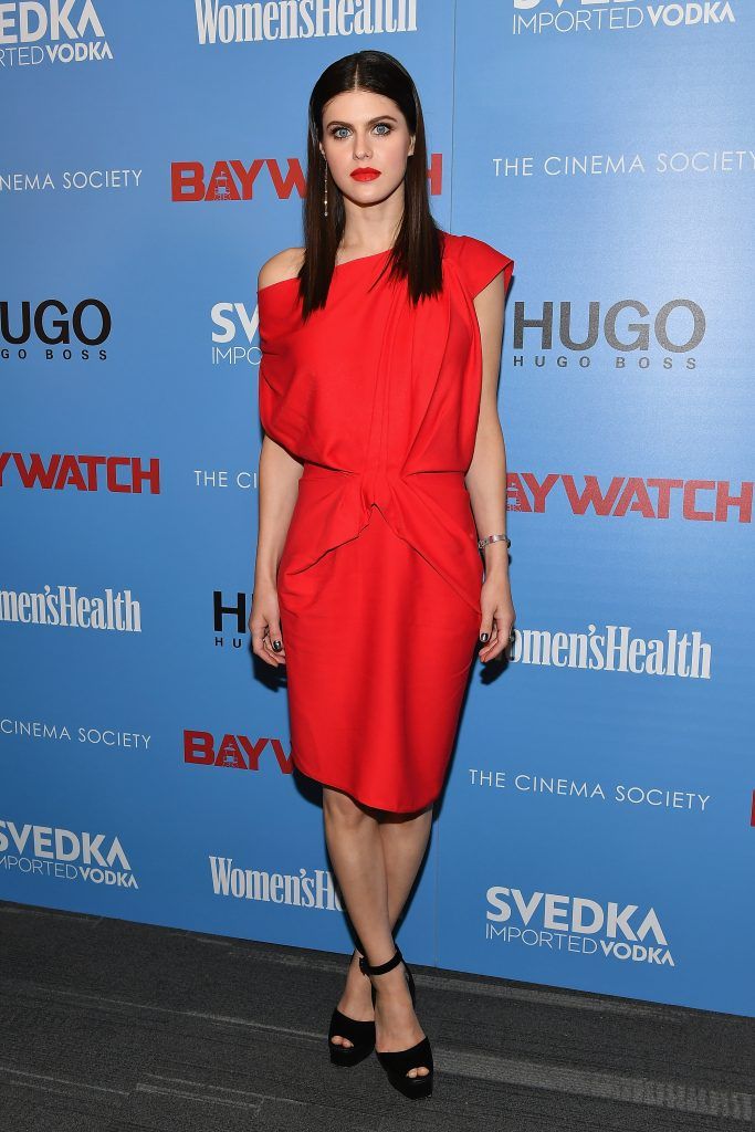 Alexandra Daddario attends The Cinema Society's Screening Of "Baywatch" at Landmark Sunshine Cinema on May 22, 2017 in New York City.  (Photo by Dia Dipasupil/Getty Images)