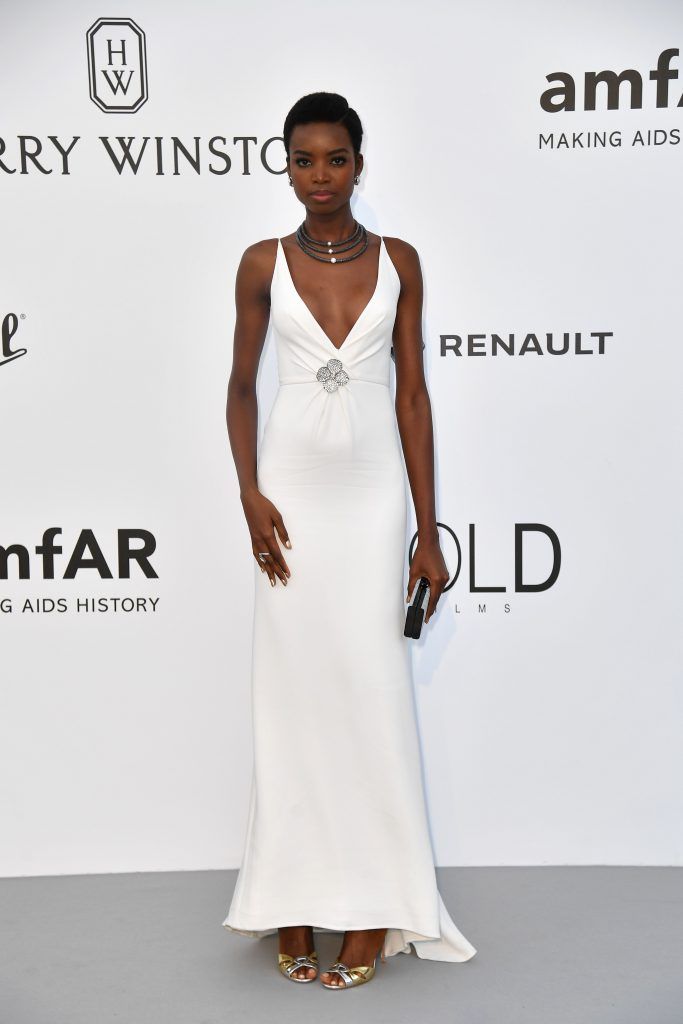 Angolan model Maria Borges poses as she arrives for the amfAR's 24th Cinema Against AIDS Gala on May 25, 2017 at the Hotel du Cap-Eden-Roc in Cap d'Antibes, France.  (Photo by ALBERTO PIZZOLI/AFP/Getty Images)