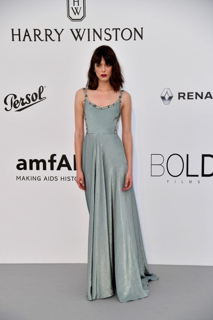 French-British actress Stacy Martin poses as she arrives for the amfAR's 24th Cinema Against AIDS Gala on May 25, 2017 at the Hotel du Cap-Eden-Roc in Cap d'Antibes, France. (Photo by ALBERTO PIZZOLI/AFP/Getty Images)