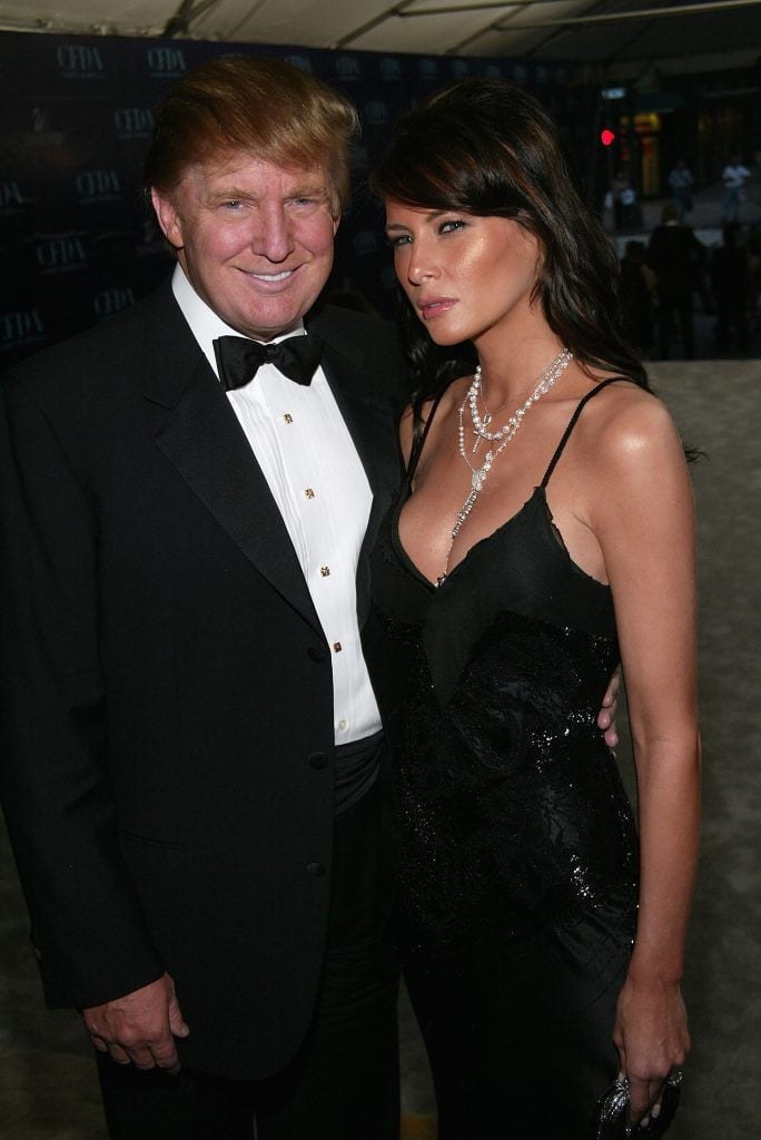 Donald Trump and Melania Knauss attend the "2004 CFDA Fashion Awards" at the New York Public Library June 7, 2004 in New York City. (Photo by Evan Agostini/Getty Images)