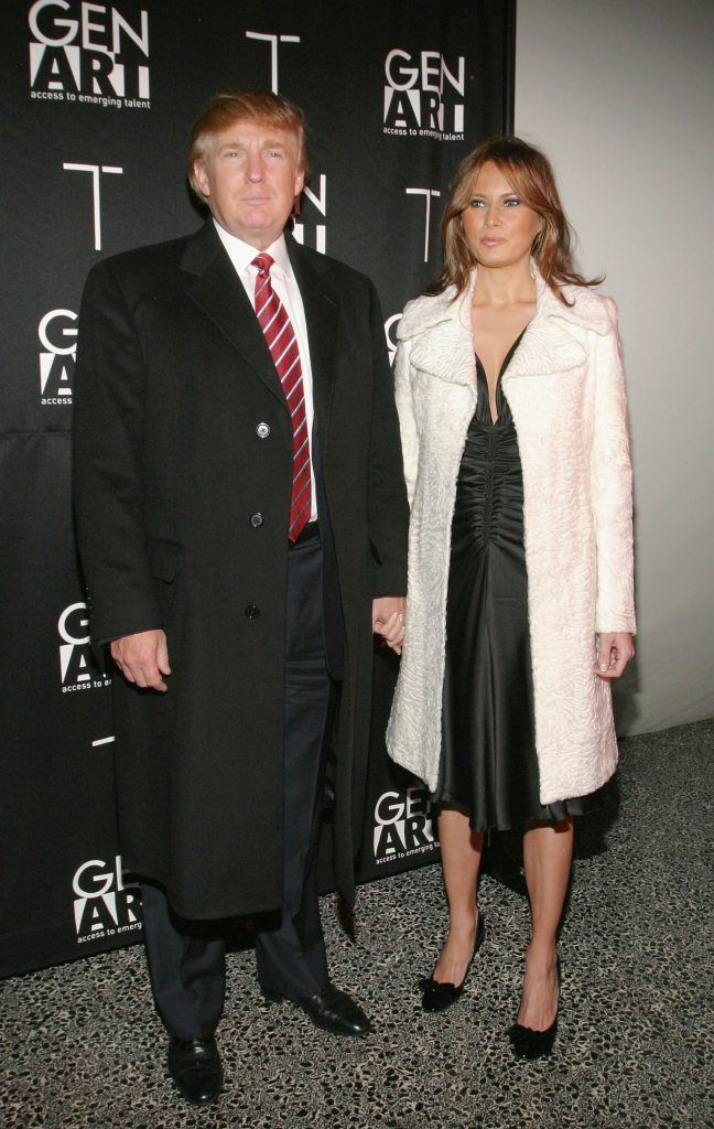 Donald Trump and Melania Knauss attend the viewing party for the fashion episode of "The Apprentice" on October 14, 2004 in New York City. (Photo by Bowers/Getty Images)