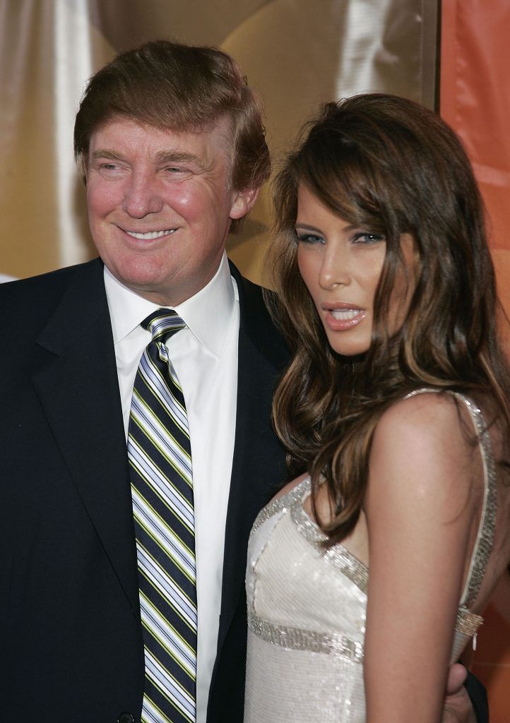 Donald Trump and girlfriend Melania Knauss arrive for the NBC TCA All - Star Party at Univeral Studios July 11, 2004 in Los Angeles, California.  (Photo by Carlo Allegri/Getty Images)