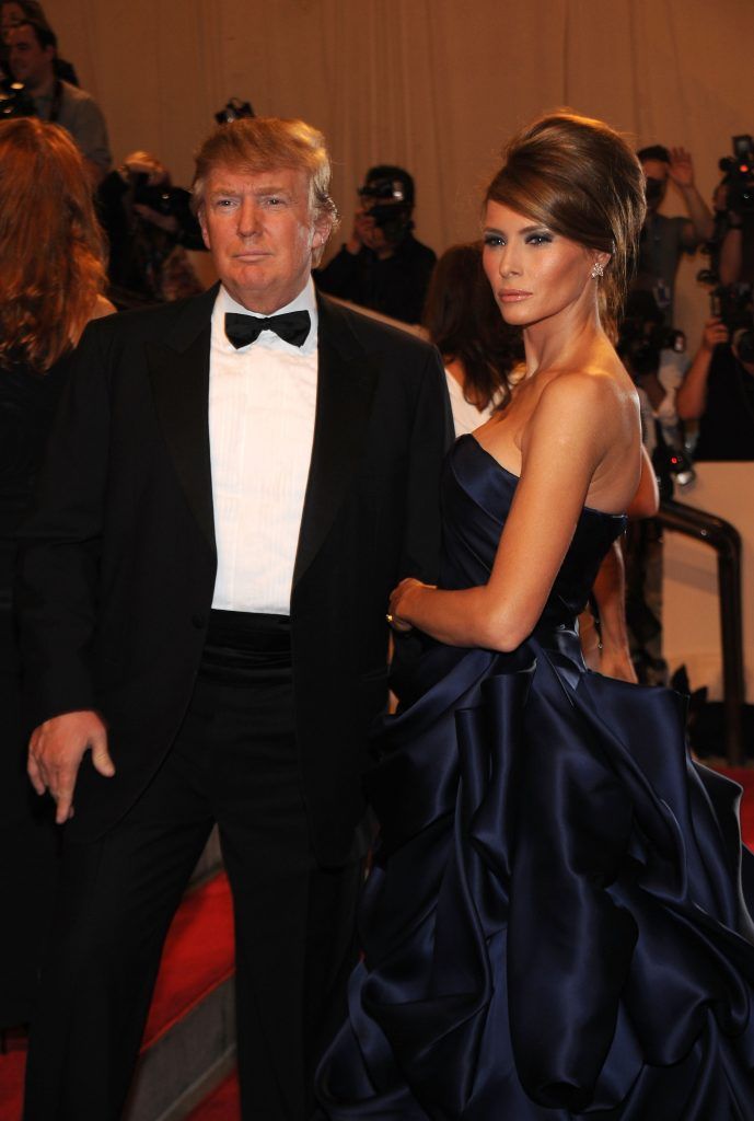 Donald Trump and Melania Trump attend the Costume Institute Gala Benefit to celebrate the opening of the "American Woman: Fashioning a National Identity" exhibition at The Metropolitan Museum of Art on May 3, 2010 in New York City.  (Photo by Larry Busacca/Getty Images)