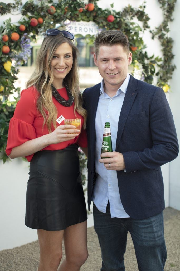 Darina Coffey & Niall Daly Lennon pictured at the launch of The House of Peroni in Dublin. It is open to the public from 25th of May to 4th of June 2017 at 1 Dame Lane, showcasing the best of contemporary Italian food and drink. Photo: Anthony Woods